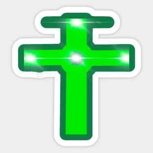 Green Crucifix Sticker